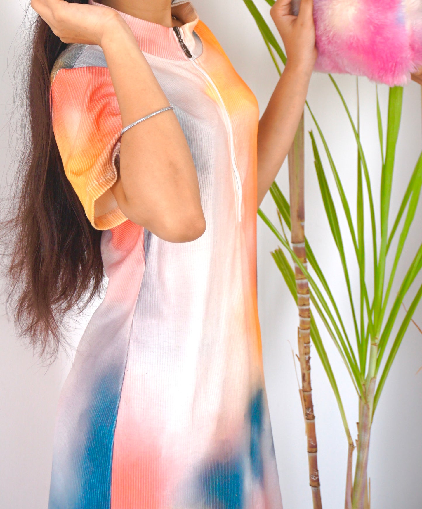 Women’s Tie-Dye Zip-Up Midi Dress