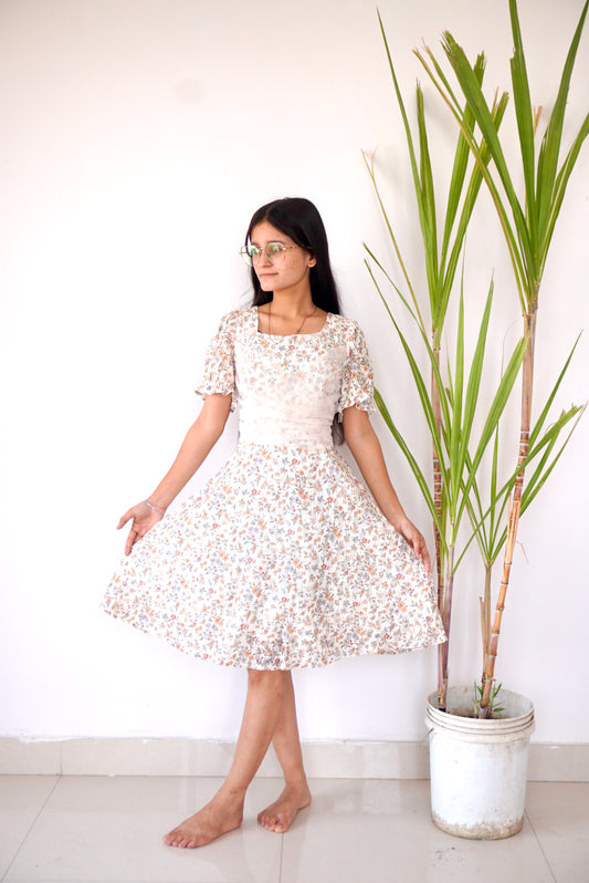 Women’s Floral Mesh Midi Dress
