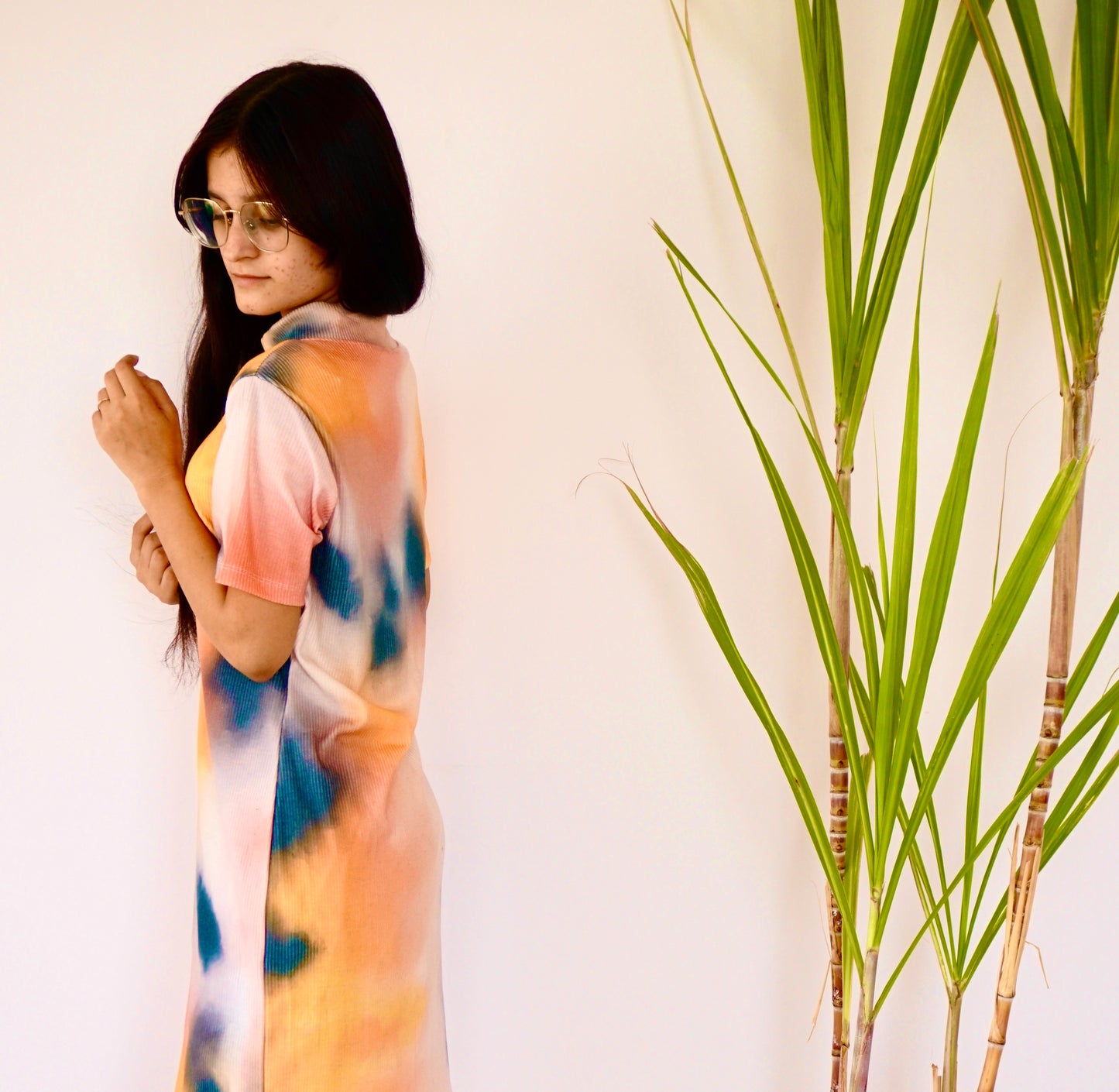 Women’s Tie-Dye Zip-Up Midi Dress
